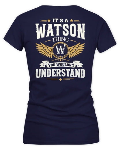 WATSON KT06-M008 It’s a [NAME] Thing – You Wouldn’t Understand | Personalized Vintage T-Shirt - Women's V-Neck T-Shirt - Navy