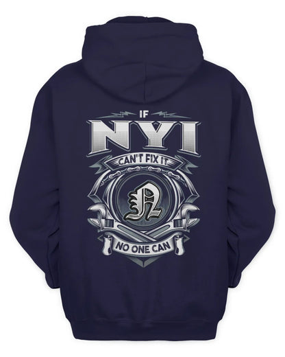 NYI AP81-K4-626 - Personalized Ahmed Quote Apparel “If Ahmed Can't Fix It, No One Can” - Unisex Hoodie - Navy