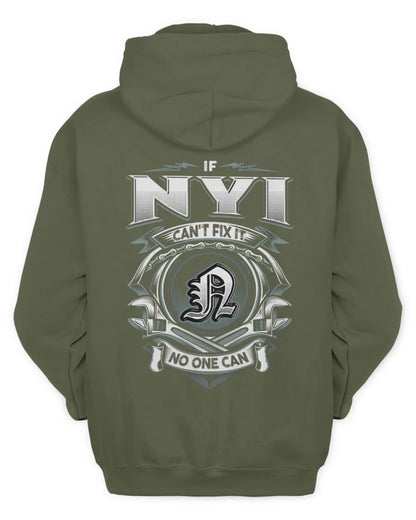 NYI AP81-K4-626 - Personalized Ahmed Quote Apparel “If Ahmed Can't Fix It, No One Can” - Unisex Hoodie - Military Green