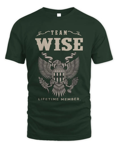 WISE TP06-K82 – Personalized Classic Style Apparel “Team NAME Lifetime Member” - Unisex Standard T-Shirt - Forest Green