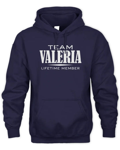 VALERIA BL62-K4-128 - Personalized “Team NAME Lifetime Member” - Unisex Hoodie - Navy