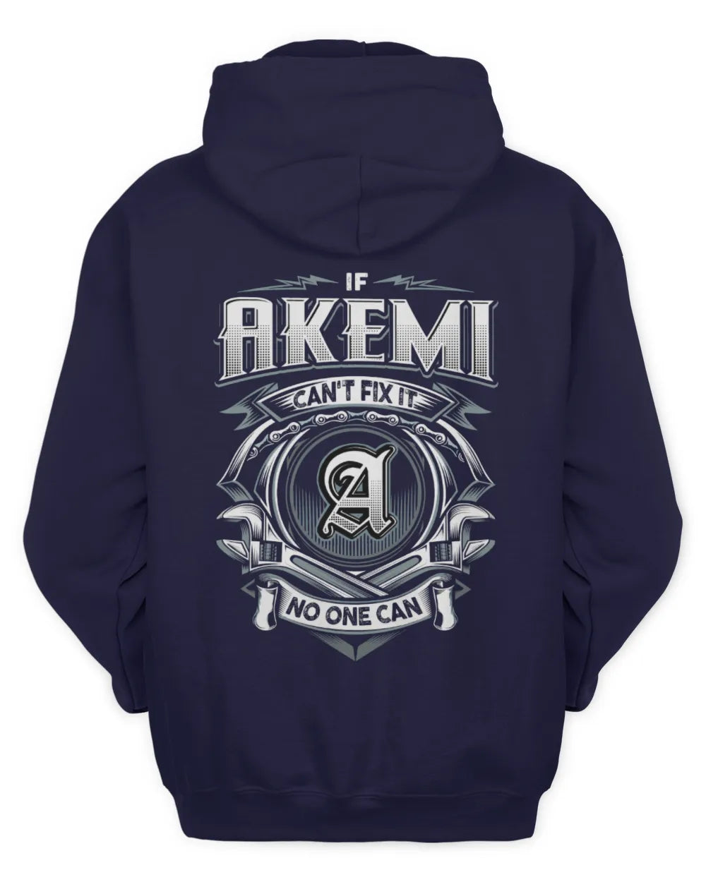 AKEMI AP81-K4-626 - Personalized Ahmed Quote Apparel “If Ahmed Can't Fix It, No One Can” - Unisex Hoodie - Navy