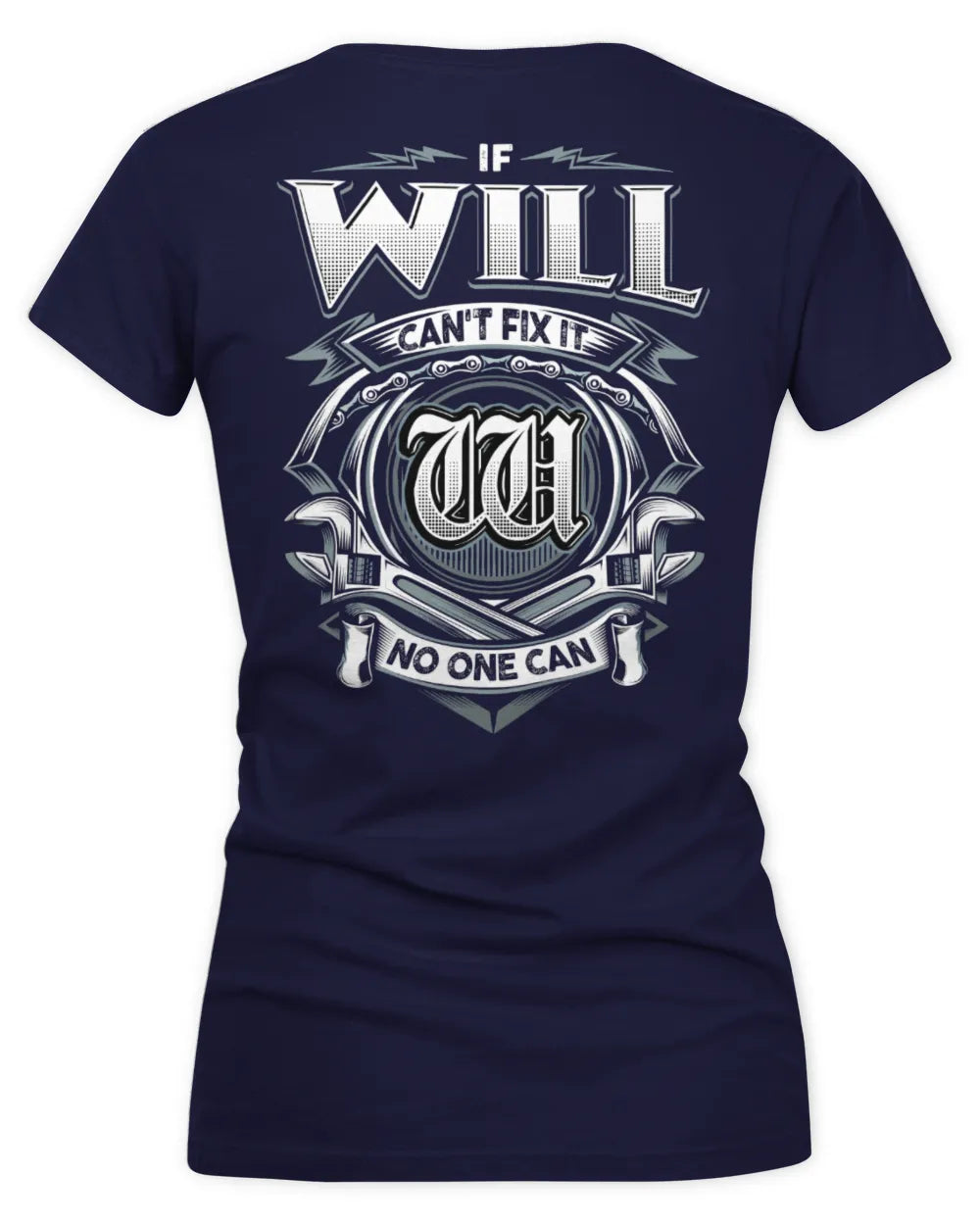 WILL AP81-K4-626 - Personalized Ahmed Quote Apparel “If Ahmed Can't Fix It, No One Can” - Women's V-Neck T-Shirt - Navy