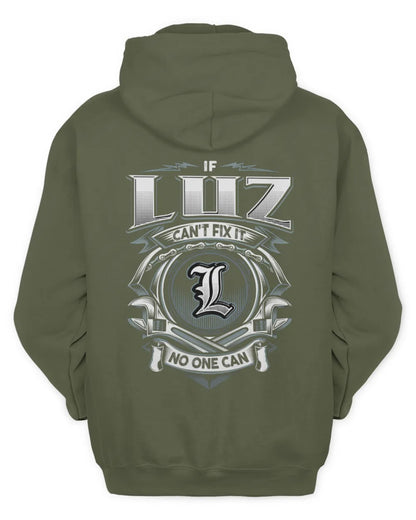 LUZ AP81-K4-626 - Personalized Ahmed Quote Apparel “If Ahmed Can't Fix It, No One Can” - Unisex Hoodie - Military Green