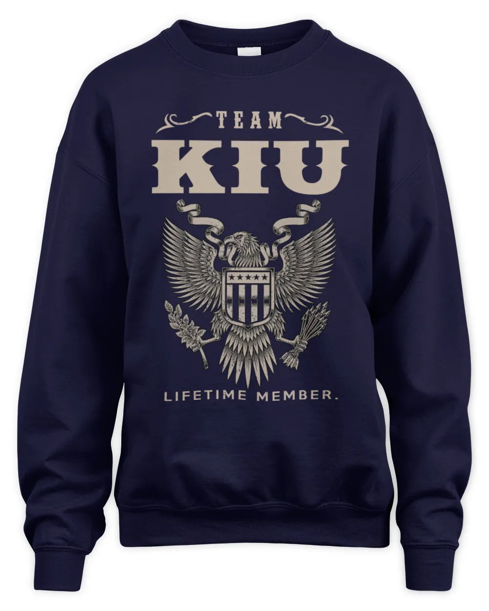 KIU TP06-K82 – Personalized Classic Style Apparel “Team NAME Lifetime Member” - Unisex Sweatshirt - Navy