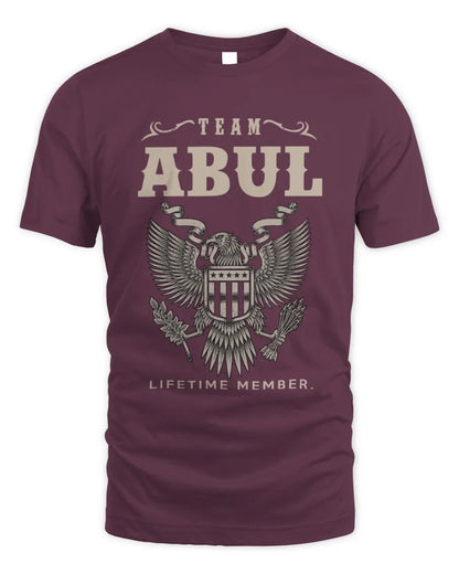ABUL TP06-K82 – Personalized Classic Style Apparel “Team NAME Lifetime Member” - Unisex Standard T-Shirt - Maroon