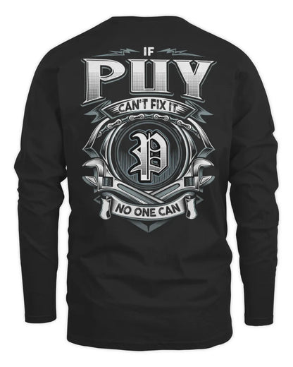 PUY AP81-K4-626 - Personalized Ahmed Quote Apparel “If Ahmed Can't Fix It, No One Can” - Men's Long Sleeved T-Shirt - Black