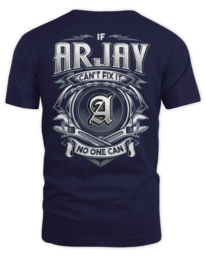 ARJAY AP81-K4-626 - Personalized Ahmed Quote Apparel “If Ahmed Can't Fix It, No One Can” - Unisex Standard T-Shirt - Navy
