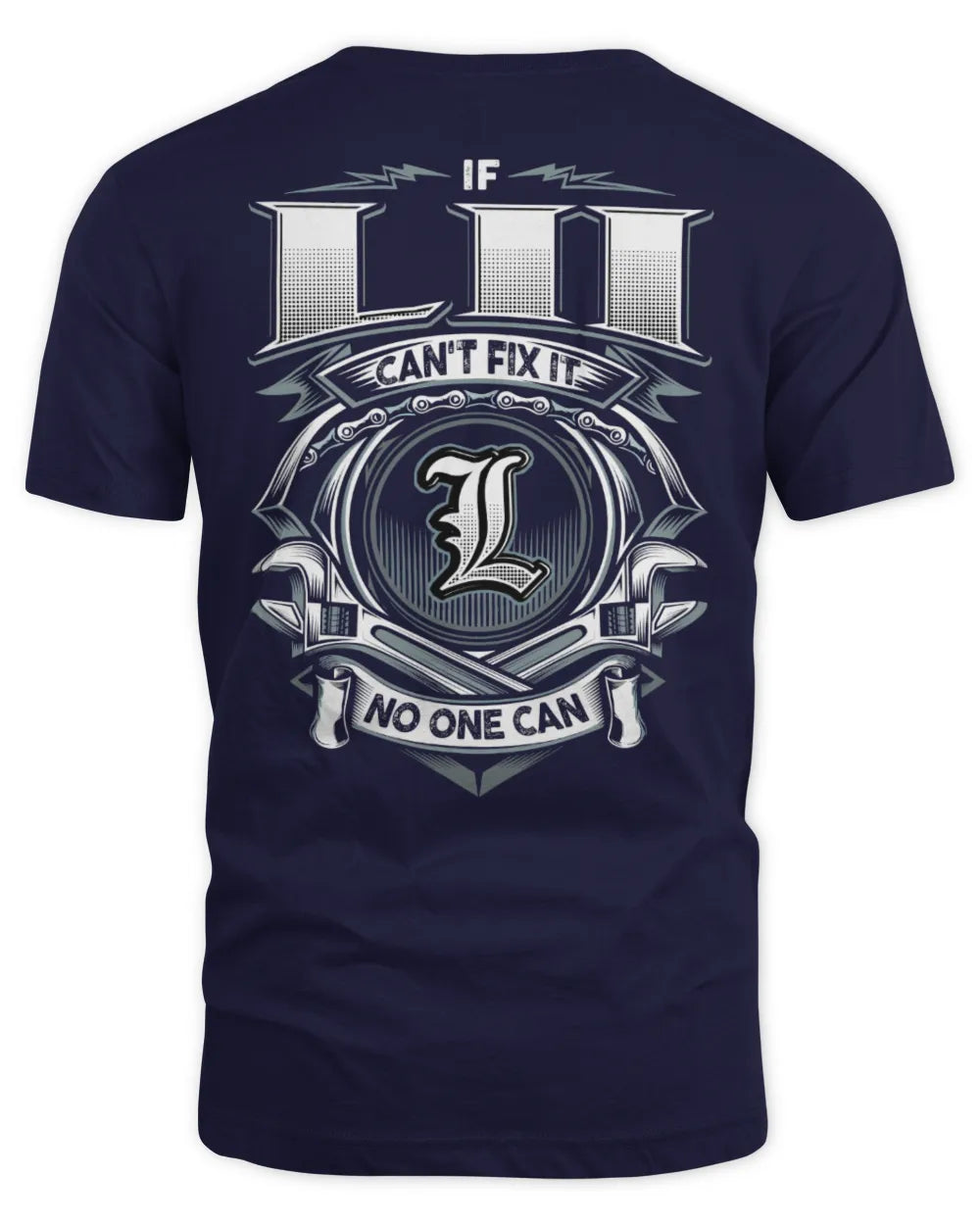 LII AP81-K4-626 - Personalized Ahmed Quote Apparel “If Ahmed Can't Fix It, No One Can” - Unisex Standard T-Shirt - Navy