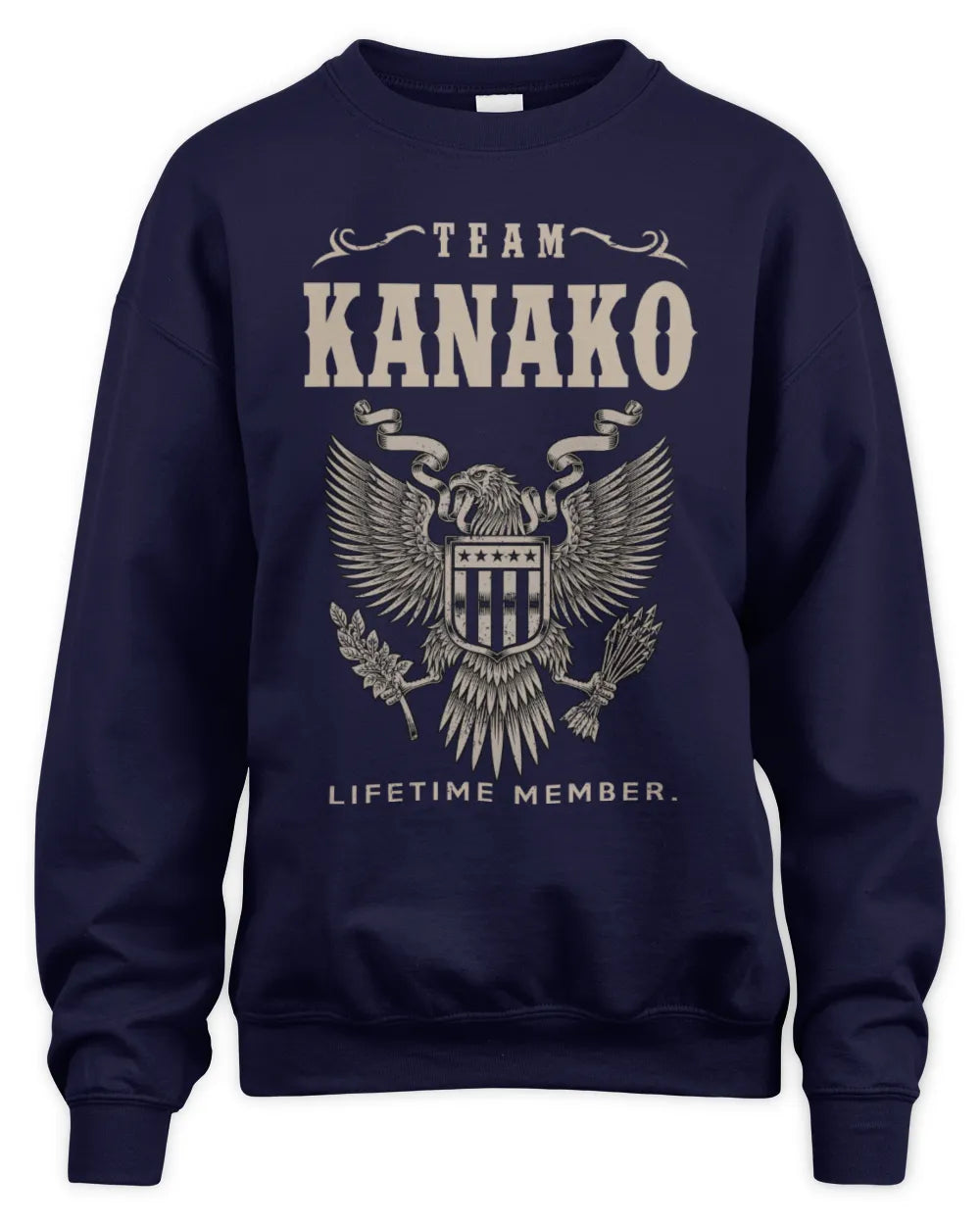 KANAKO TP06-K82 – Personalized Classic Style Apparel “Team NAME Lifetime Member” - Unisex Sweatshirt - Navy