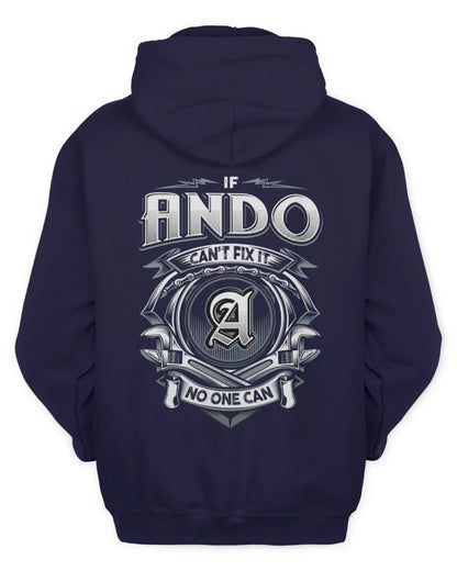 ANDO AP81-K4-626 - Personalized Ahmed Quote Apparel “If Ahmed Can't Fix It, No One Can” - Unisex Hoodie - Navy