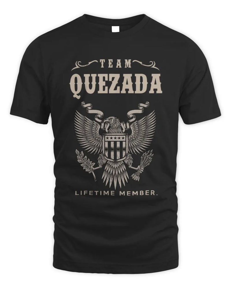 QUEZADA TP06-K82 – Personalized Classic Style Apparel “Team NAME Lifetime Member” - Unisex Standard T-Shirt - Black