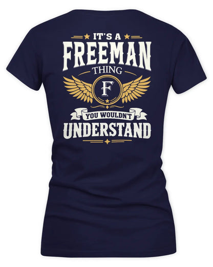 FREEMAN KT06-M008 It’s a [NAME] Thing – You Wouldn’t Understand | Personalized Vintage T-Shirt - Women's V-Neck T-Shirt - Navy