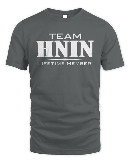 HNIN BL62-K4-128 - Personalized “Team NAME Lifetime Member” - Unisex Standard T-Shirt - Charcoal