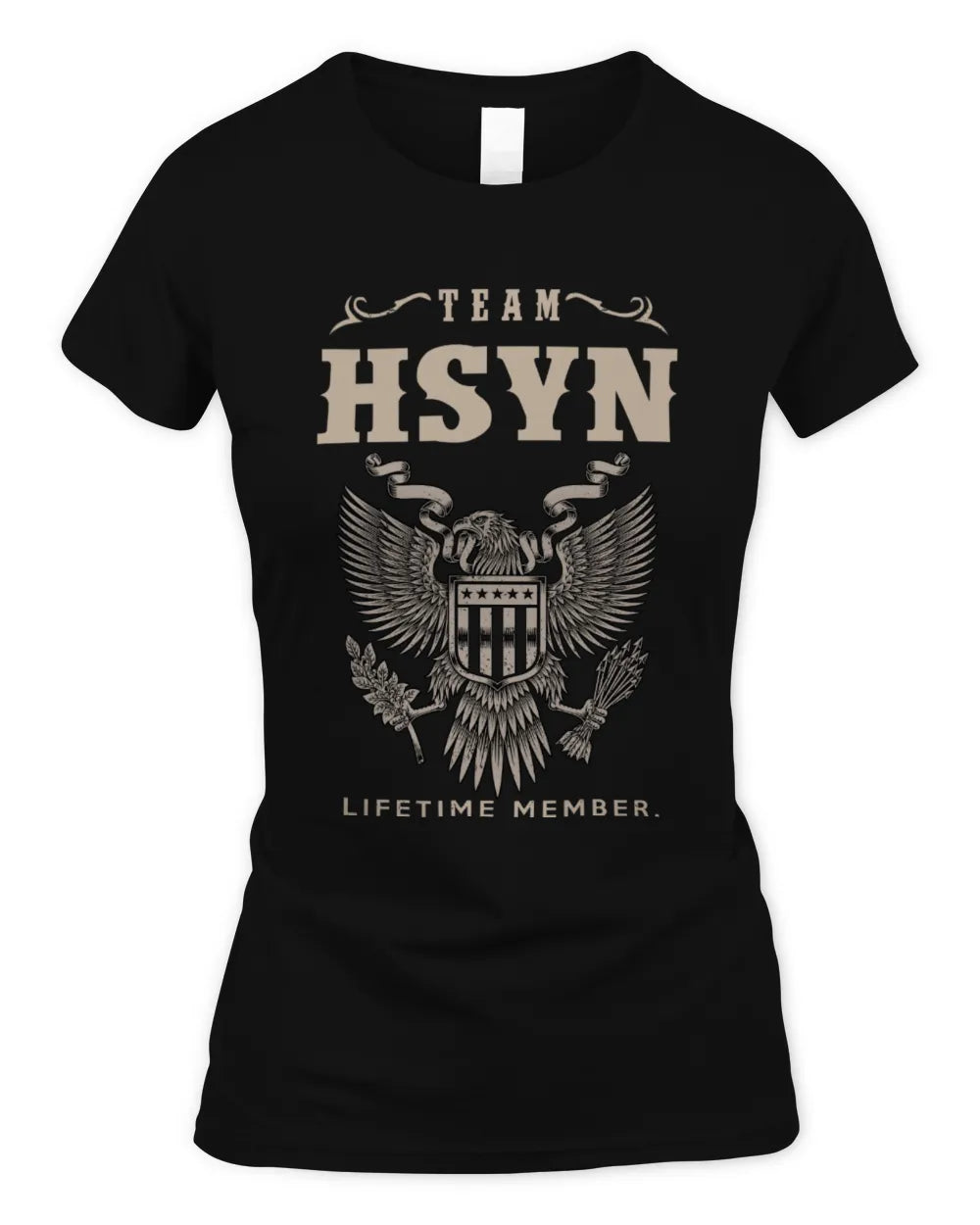 HSYN TP06-K82 – Personalized Classic Style Apparel “Team NAME Lifetime Member” - Women's Standard T-Shirt - Black
