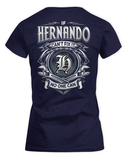 HERNANDO AP81-K4-626 - Personalized Ahmed Quote Apparel “If Ahmed Can't Fix It, No One Can” - Women's Standard T-Shirt - Navy