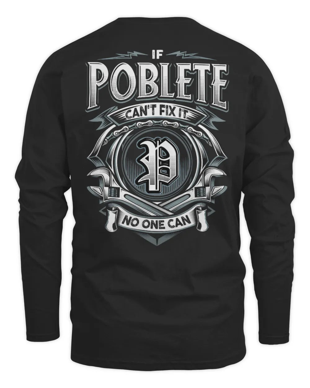 POBLETE AP81-K4-626 - Personalized Ahmed Quote Apparel “If Ahmed Can't Fix It, No One Can” - Men's Long Sleeved T-Shirt - Black