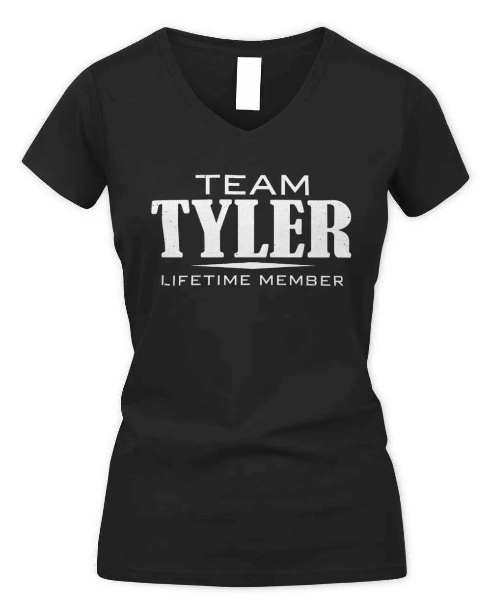 TYLER BL62-K4-128 - Personalized “Team NAME Lifetime Member” - Women's V-Neck T-Shirt - Black