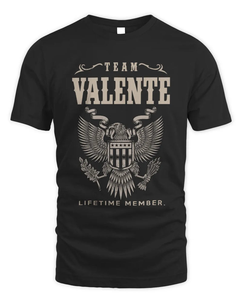 VALENTE TP06-K82 – Personalized Classic Style Apparel “Team NAME Lifetime Member” - Unisex Standard T-Shirt - Black