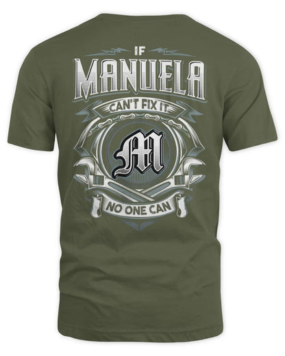 MANUELA AP81-K4-626 - Personalized Ahmed Quote Apparel “If Ahmed Can't Fix It, No One Can” - Unisex Standard T-Shirt - Military Green