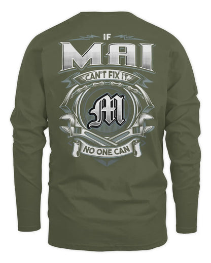 MAI AP81-K4-626 - Personalized Ahmed Quote Apparel “If Ahmed Can't Fix It, No One Can” - Men's Long Sleeved T-Shirt - Military Green