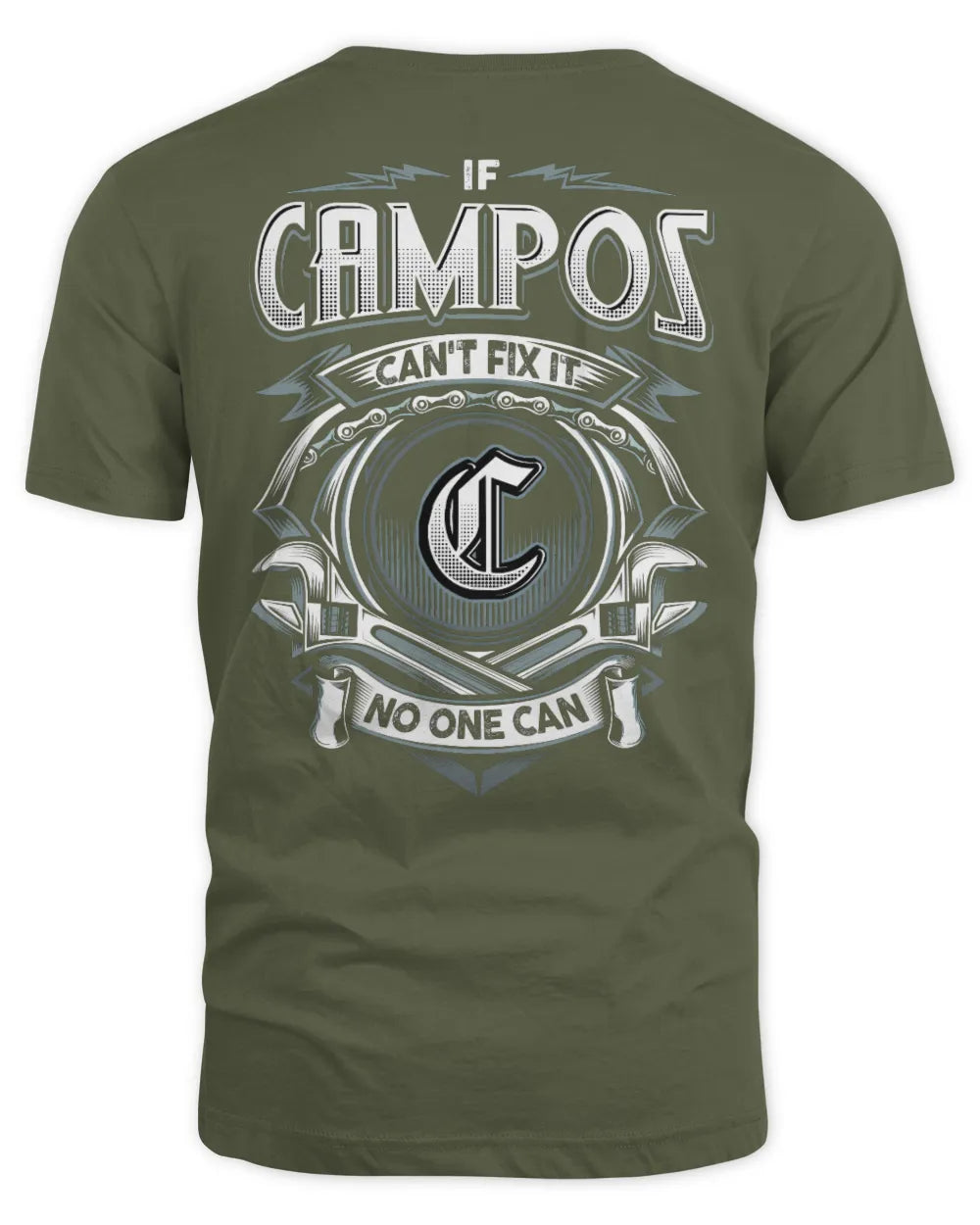 CAMPOS AP81-K4-626 - Personalized Ahmed Quote Apparel “If Ahmed Can't Fix It, No One Can” - Unisex Standard T-Shirt - Military Green
