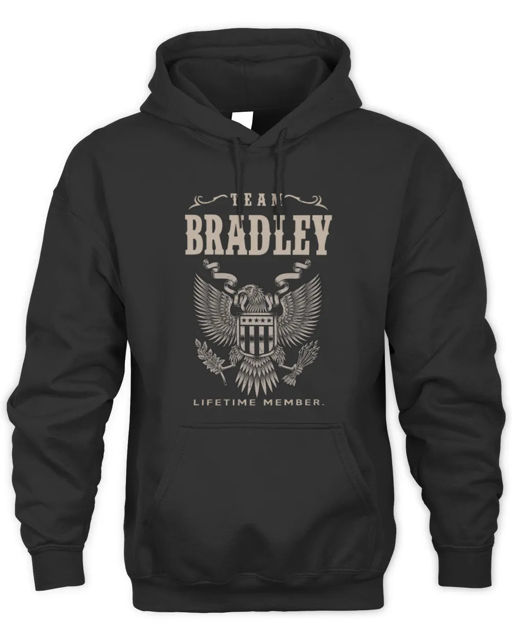 BRADLEY TP06-K82 – Personalized Classic Style Apparel “Team NAME Lifetime Member” - Unisex Hoodie - Black