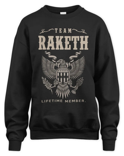 RAKETH TP06-K82 – Personalized Classic Style Apparel “Team NAME Lifetime Member” - Unisex Sweatshirt - Black