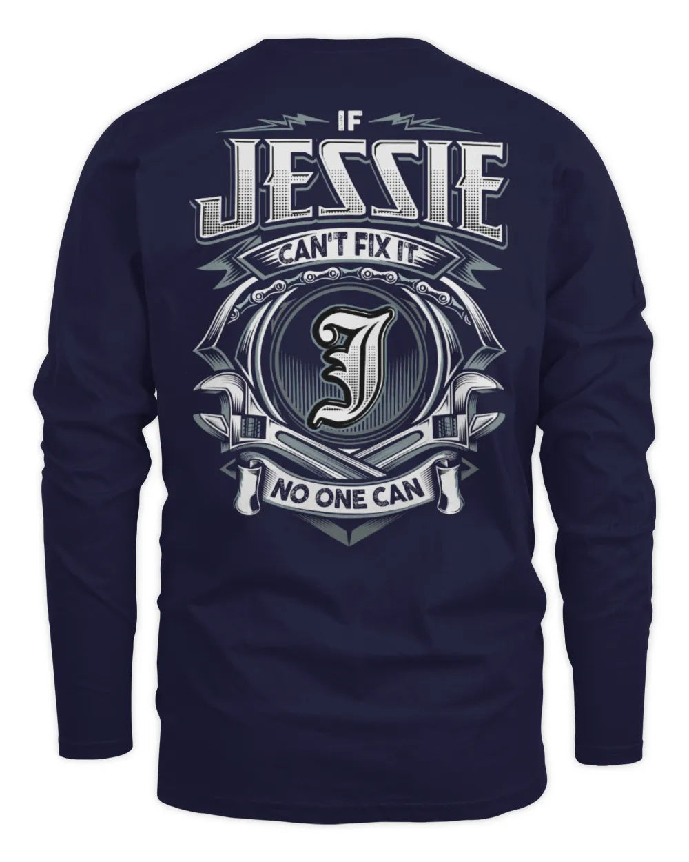 JESSIE AP81-K4-626 - Personalized Ahmed Quote Apparel “If Ahmed Can't Fix It, No One Can” - Men's Long Sleeved T-Shirt - Navy