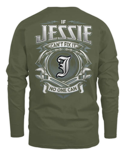 JESSIE AP81-K4-626 - Personalized Ahmed Quote Apparel “If Ahmed Can't Fix It, No One Can” - Men's Long Sleeved T-Shirt - Military Green
