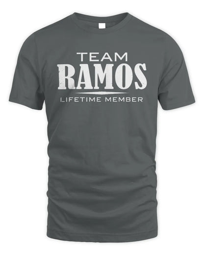 RAMOS BL62-K4-128 - Personalized “Team NAME Lifetime Member” - Unisex Standard T-Shirt - Charcoal