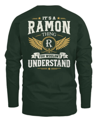 RAMON KT06-M008 It’s a [NAME] Thing – You Wouldn’t Understand | Personalized Vintage T-Shirt - Men's Long Sleeved T-Shirt - Forest Green