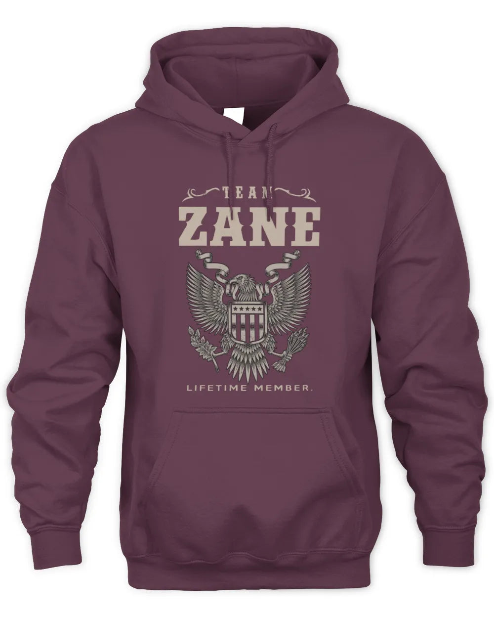 ZANE TP06-K82 – Personalized Classic Style Apparel “Team NAME Lifetime Member” - Unisex Hoodie - Maroon