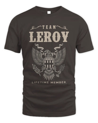 LEROY TP06-K82 – Personalized Classic Style Apparel “Team NAME Lifetime Member” - Unisex Standard T-Shirt - Dark Chocolate
