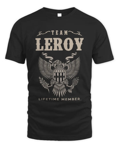 LEROY TP06-K82 – Personalized Classic Style Apparel “Team NAME Lifetime Member” - Unisex Standard T-Shirt - Black
