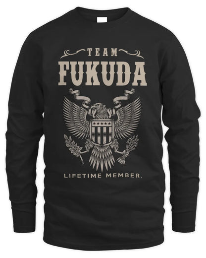 FUKUDA TP06-K82 – Personalized Classic Style Apparel “Team NAME Lifetime Member” - Men's Long Sleeved T-Shirt - Black