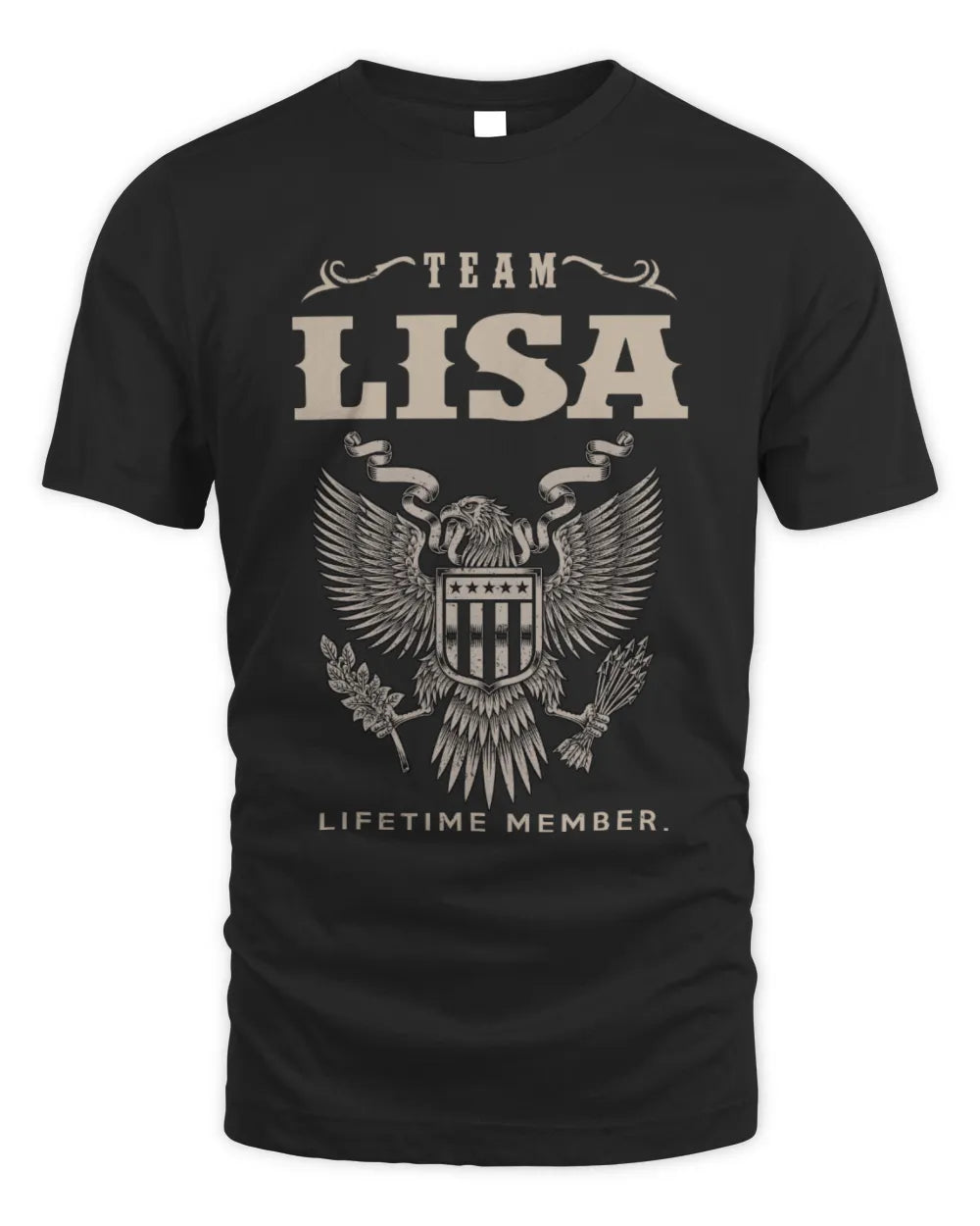 LISA TP06-K82 – Personalized Classic Style Apparel “Team NAME Lifetime Member” - Unisex Standard T-Shirt - Black