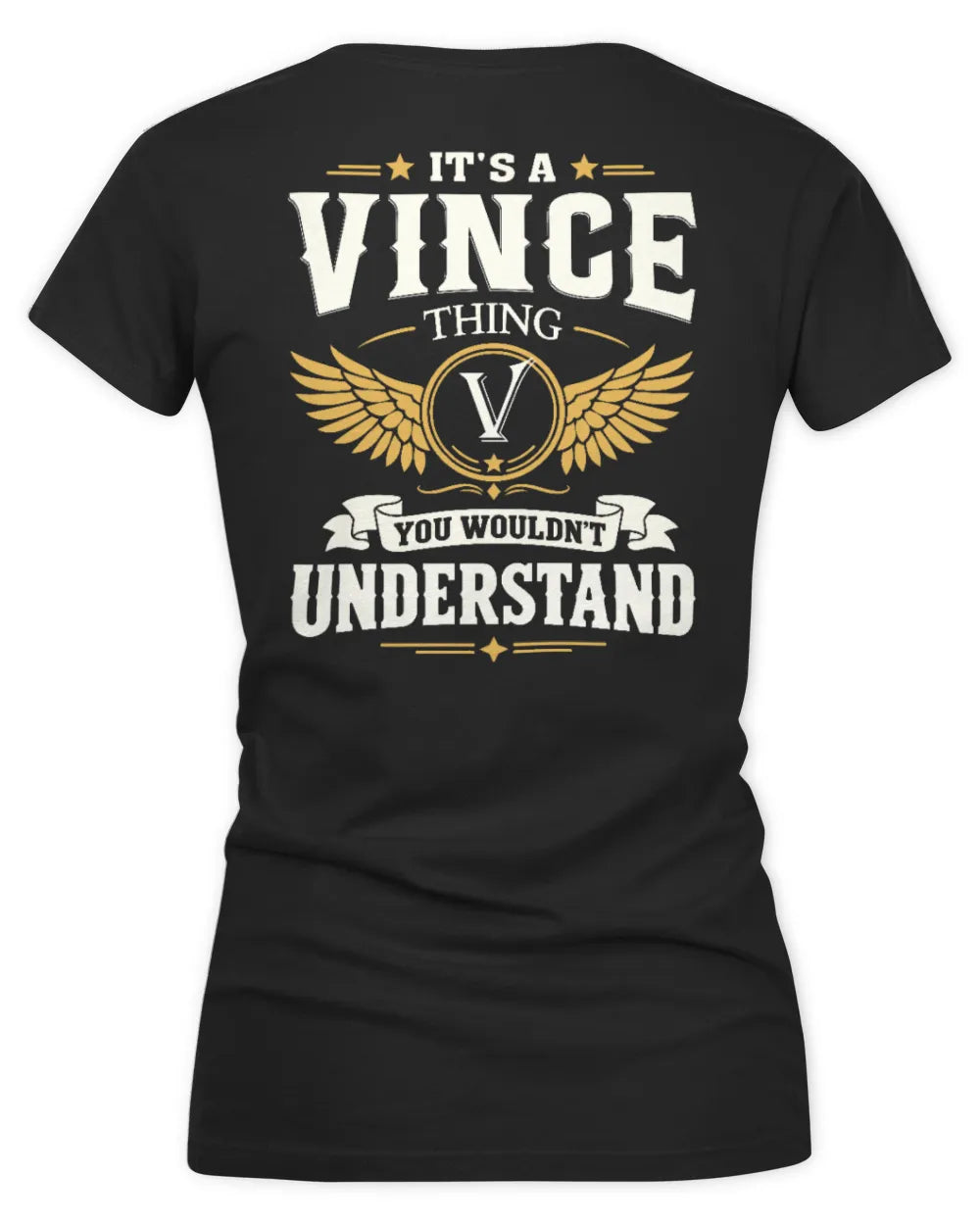 VINCE KT06-M008 It’s a [NAME] Thing – You Wouldn’t Understand | Personalized Vintage T-Shirt - Women's V-Neck T-Shirt - Black