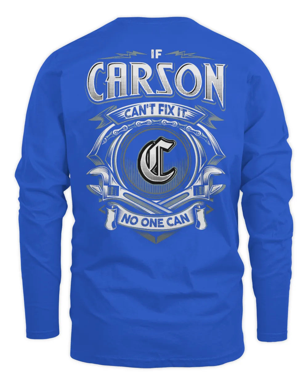 CARSON AP81-K4-626 - Personalized Ahmed Quote Apparel “If Ahmed Can't Fix It, No One Can” - Men's Long Sleeved T-Shirt - Royal
