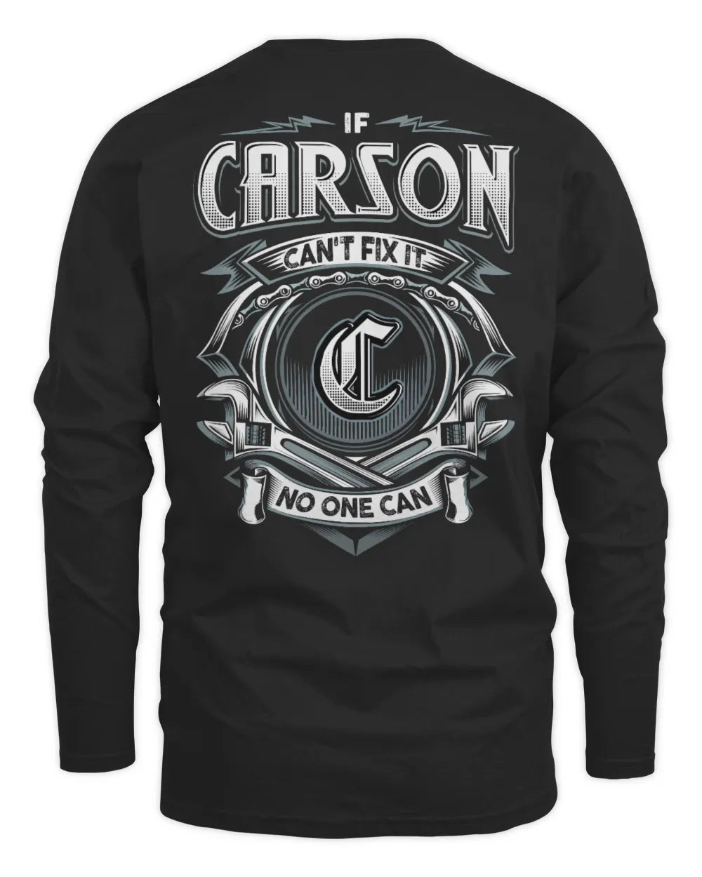 CARSON AP81-K4-626 - Personalized Ahmed Quote Apparel “If Ahmed Can't Fix It, No One Can” - Men's Long Sleeved T-Shirt - Black