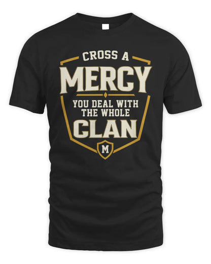 MERCY NT1-K008 Cross A/An NAME, You Deal With the Whole Clan | Personalized Vintage T-Shirt - Unisex Standard T-Shirt - Black