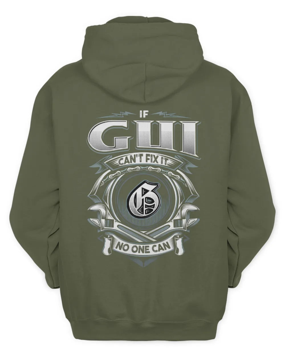 GUI AP81-K4-626 - Personalized Ahmed Quote Apparel “If Ahmed Can't Fix It, No One Can” - Unisex Hoodie - Military Green