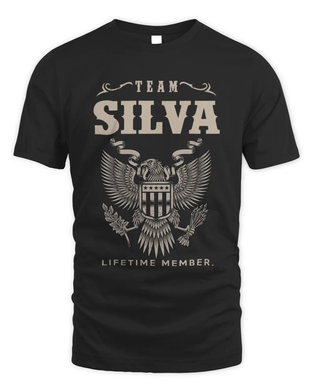SILVA TP06-K82 – Personalized Classic Style Apparel “Team NAME Lifetime Member” - Unisex Standard T-Shirt - Black