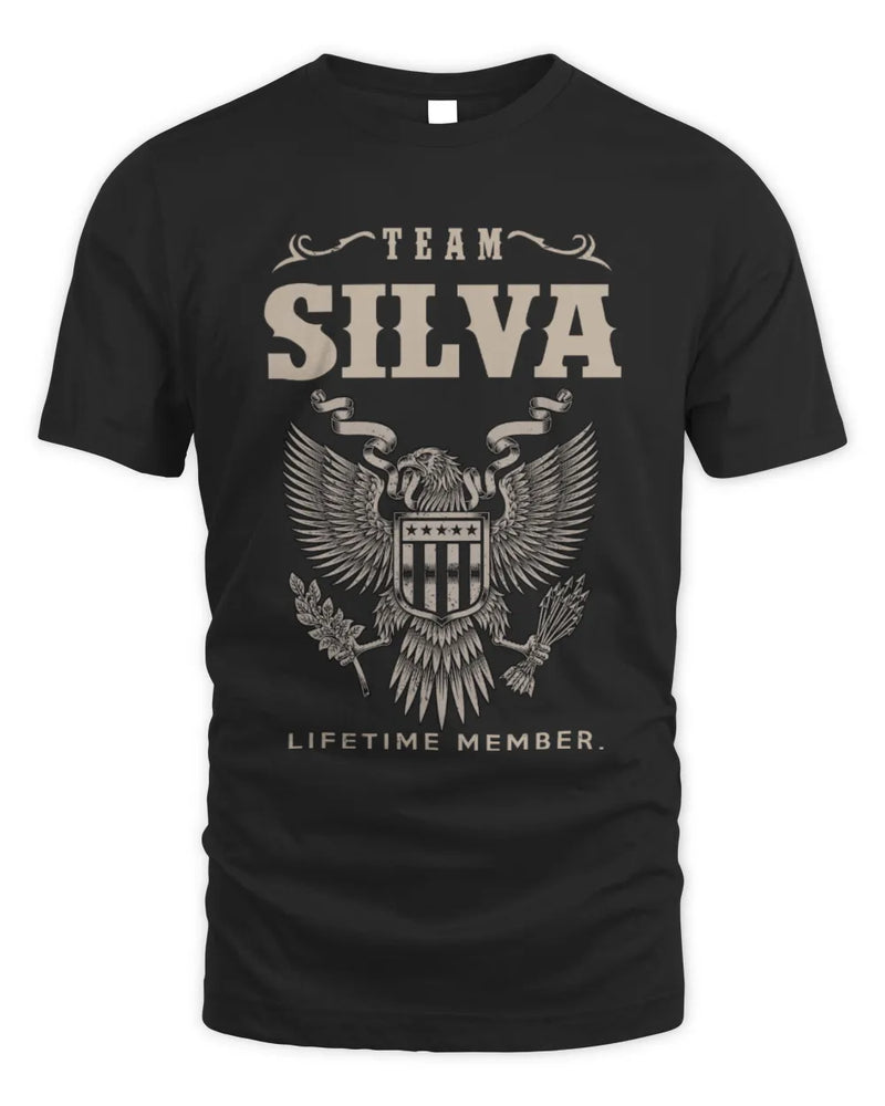SILVA TP06-K82 – Personalized Classic Style Apparel “Team NAME Lifetime Member” - Unisex Standard T-Shirt - Black