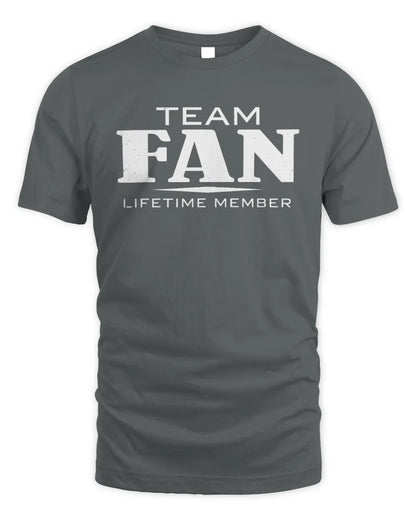 FAN BL62-K4-128 - Personalized “Team NAME Lifetime Member” - Unisex Standard T-Shirt - Charcoal