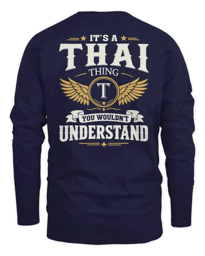 THAI KT06-M008 It’s a [NAME] Thing – You Wouldn’t Understand | Personalized Vintage T-Shirt - Men's Long Sleeved T-Shirt - Navy