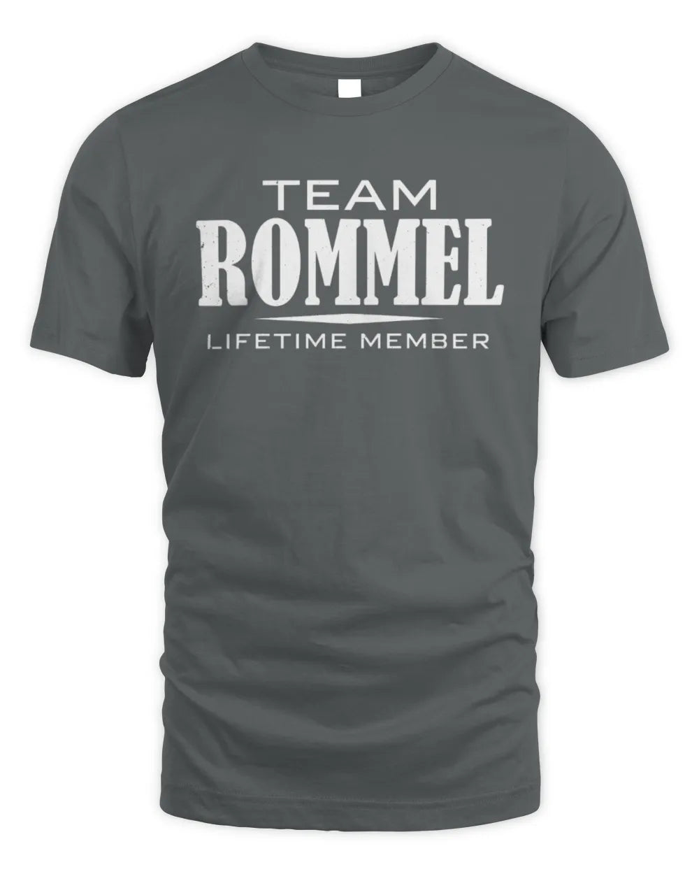 ROMMEL BL62-K4-128 - Personalized “Team NAME Lifetime Member” - Unisex Standard T-Shirt - Charcoal