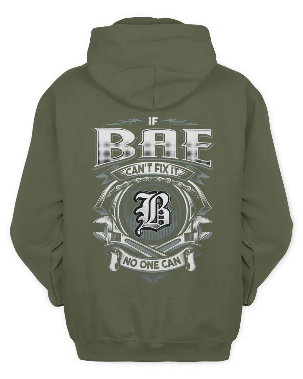 BAE AP81-K4-626 - Personalized Ahmed Quote Apparel “If Ahmed Can't Fix It, No One Can” - Unisex Hoodie - Military Green