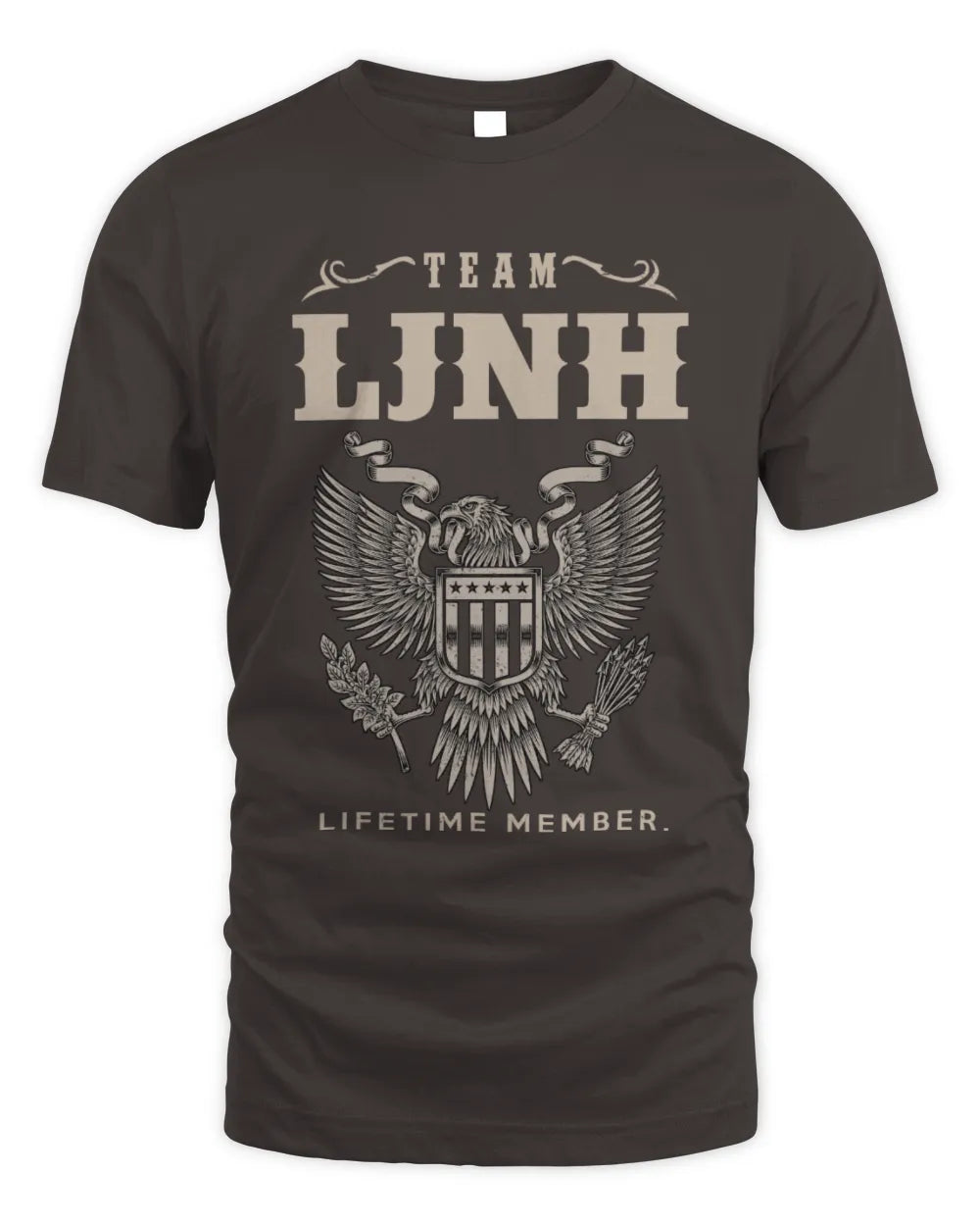 LJNH TP06-K82 – Personalized Classic Style Apparel “Team NAME Lifetime Member” - Unisex Standard T-Shirt - Dark Chocolate