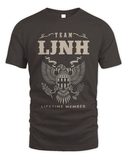LJNH TP06-K82 – Personalized Classic Style Apparel “Team NAME Lifetime Member” - Unisex Standard T-Shirt - Dark Chocolate